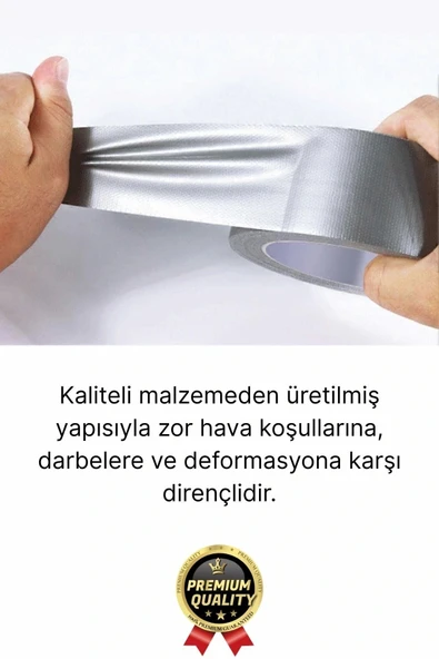 5 Adet Ekstra Güçlü Dayanıklı Su Geçirmez Sızdırmaz Yalıtım İzolasyon Gri Tamir Bandı 10 Mt 48 Mm - Resim 3
