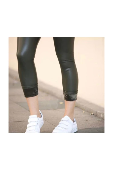 PUCKA Şardonlu Deri Tayt - Resim 3