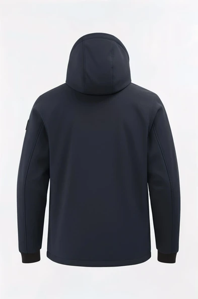 Erkek Çocuk Lacivert Outdoor Su İtici Kapüşonlu Kaban – Rüzgar Geçirmez, Hafif ve Dayanıklı - 4
