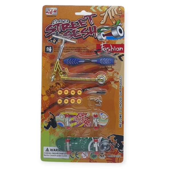 Parmak Kaykay - Skate Board - Paten ve Scooter Oyun Seti - 012-13 - Mavi