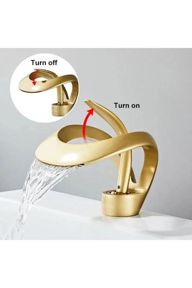Lüks Gold Altın Şelale Lavabo Bataryası - 6