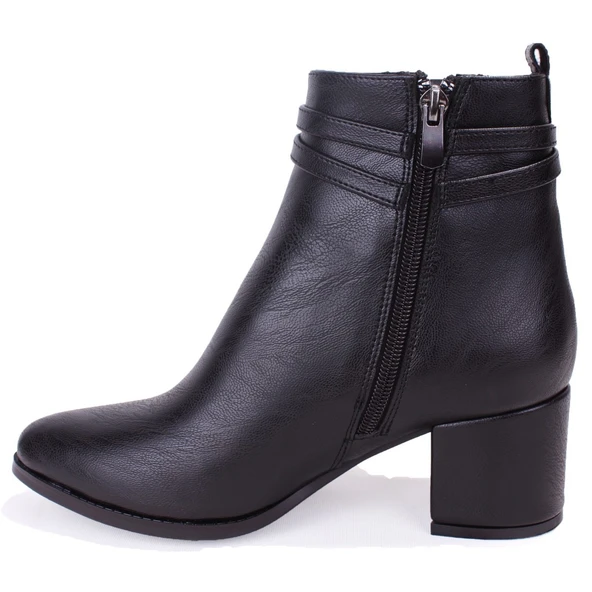 Dagoster DZA07-928975 Siyah Klasik Topuklu Kadın Bot - 3