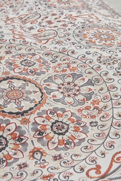 Aprika %100 Pamuk Çift Kişilik Nevresim Takımı Kiremit - Resim 10