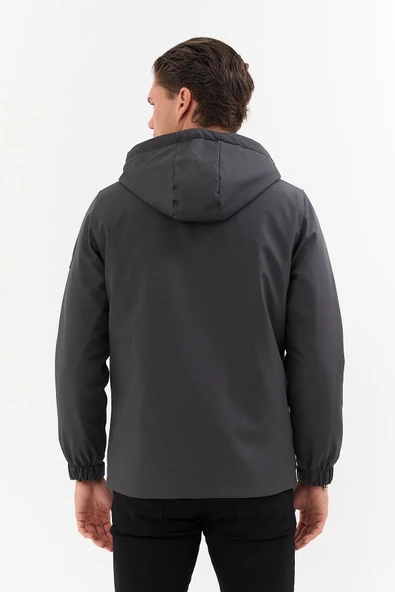 Erkek Gri Outdoor Su İtici Kapüşonlu Kaban – Rüzgar Geçirmez, Hafif ve Dayanıklı - 6