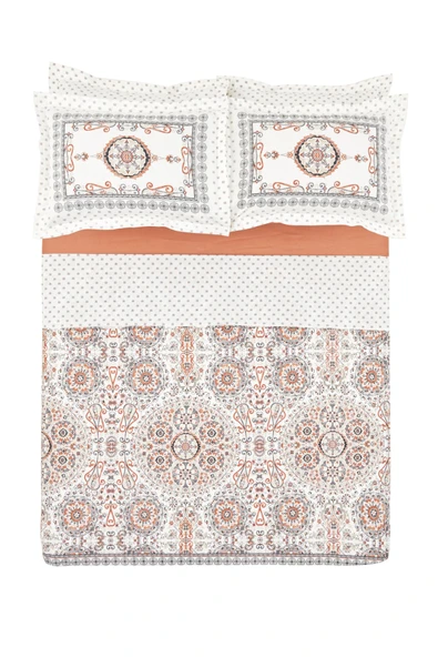 Aprika %100 Pamuk Çift Kişilik Nevresim Takımı Kiremit - Resim 12