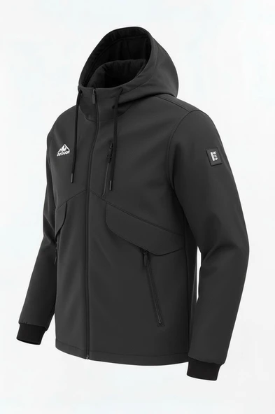 Erkek Çocuk Gri Outdoor Su İtici Kapüşonlu Kaban – Rüzgar Geçirmez, Hafif ve Dayanıklı - Resim 2