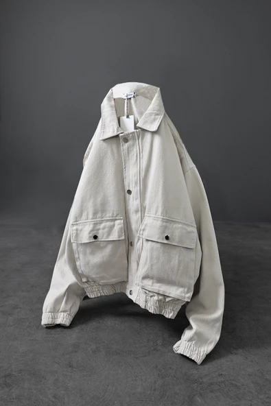 Grj Man Erkek Bej Bomber Fermuarlı Gabardin Ceket ürün görseli 1