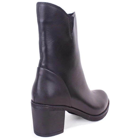 Dagoster DZA07-1314700 Siyah Klasik Topuk Deri Kadın Bot - 4