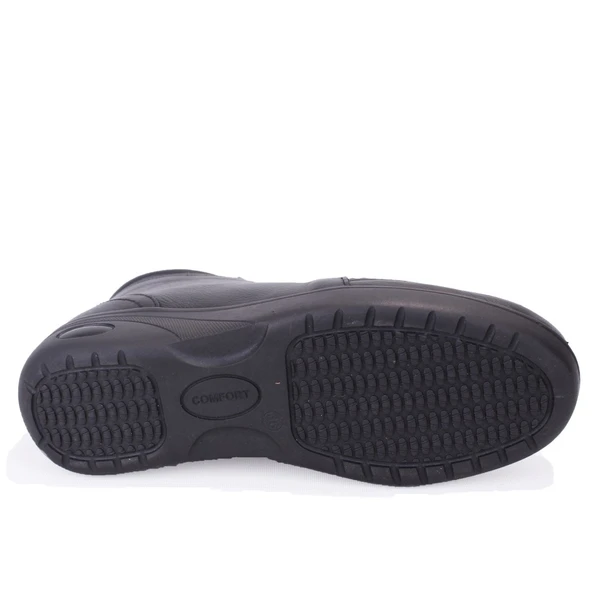 Dagoster DZA07-122042645 Siyah Ortopedik Günlük Düz Topuk Deri Kadın Bot - 4