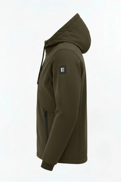 Erkek Çocuk Yeşil Outdoor Su İtici Kapüşonlu Kaban – Rüzgar Geçirmez, Hafif ve Dayanıklı - 3