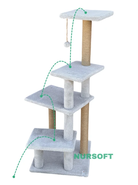 Nursoft Premium Tırmalama Tahtası Çok Katlı Uzun Büyük Boy Kedi Koltuk Tırmalama Koruyucu - Resim 5