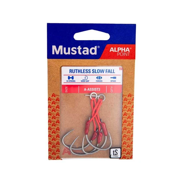Mustad Alpha Point Ruthless Slow Fall Asist Olta İğnesi A-ASSIST3  TITAN STEEL NO:3/0 - 2Lİ - Resim 4