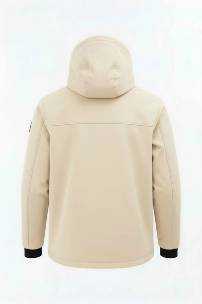 Erkek Çocuk Krem Outdoor Su İtici Kapüşonlu Kaban – Rüzgar Geçirmez, Hafif ve Dayanıklı - 4