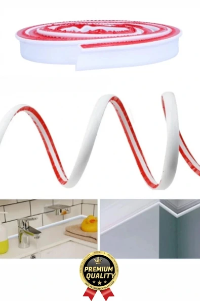 2 Adet Ultra Güçlü Dayanıklı Esnek Tezgah Mutfak Banyo Kendinden Yapışkanlı Su Bariyeri 2 Metre - 2