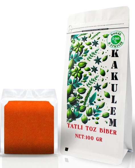 KAKULEM SERTİFİKALI Güneşte Kurutulmuş Tatlı Toz Biber 100 GR ürün görseli