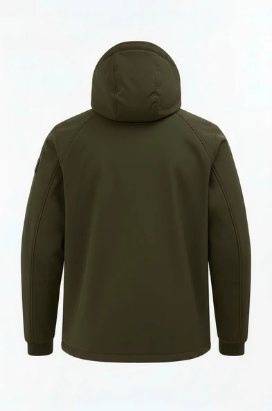 Erkek Çocuk Yeşil Outdoor Su İtici Kapüşonlu Kaban – Rüzgar Geçirmez, Hafif ve Dayanıklı - 4
