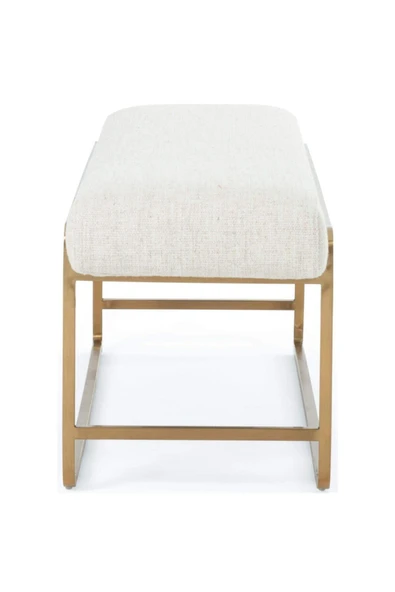 Strom Yatak Ucu Oturma Bankı Makyaj Oturağı Metal Ayaklı Krem Puf Bench Montajsız Oturak - 3