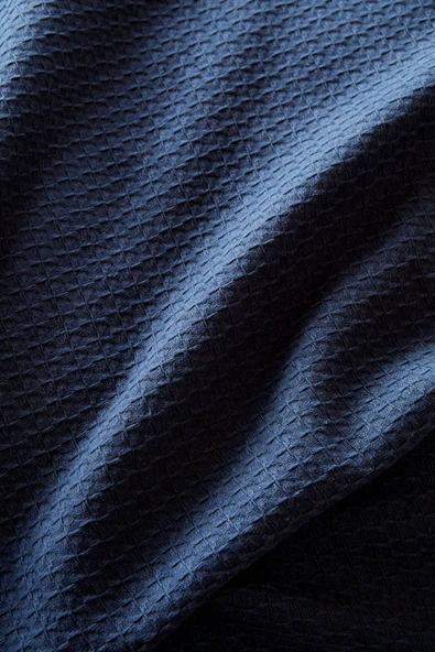 Karaca Home Fioris Çift Kişilik Nakışlı Pike Seti Mavi - Resim 5