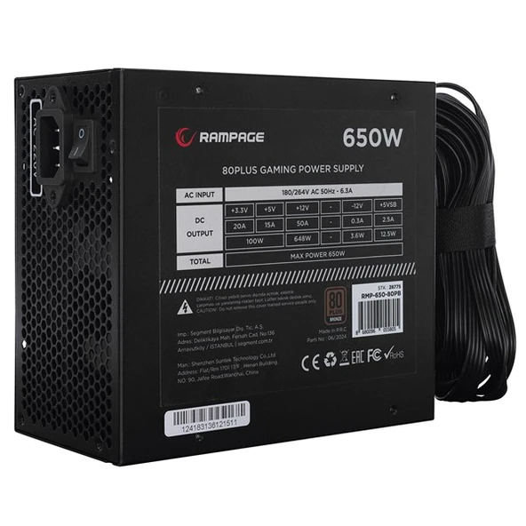<![CDATA[RAMPAGE 650W 80+ BRONZE RMP-650-80PB POWER SUPPLY]]> - 4