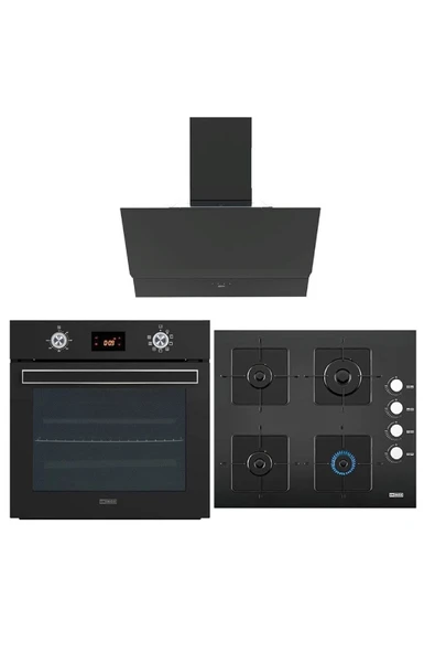 ukinox Modern Pro Siyah Ankastre Set (nova + Ares 60 + Aztec 60) - 1