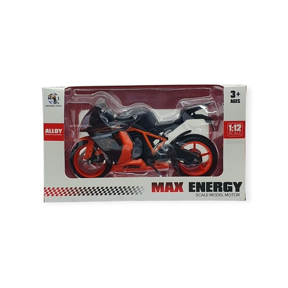 1:12 Ölçekli Model Motosiklet - HX797 - Siyah - 5