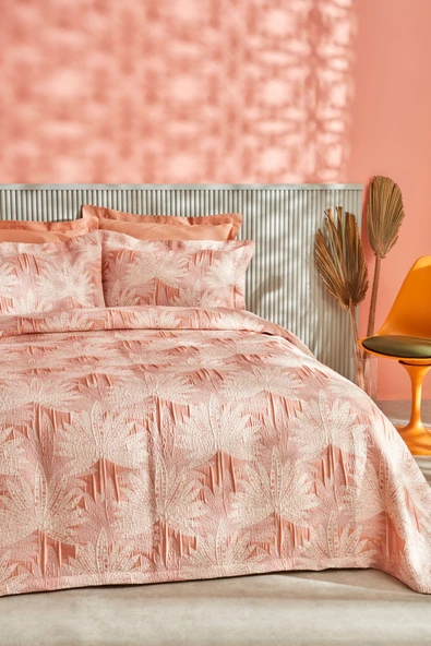 Reilla Çift Kişilik Yatak Örtüsü Pudra ürün görseli