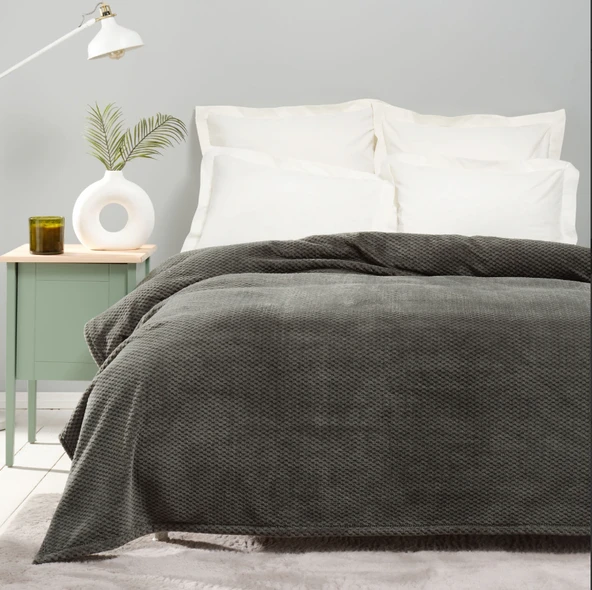 Karaca Home Theoline Tek Kişilik Wellsoft Jakar Battaniye Haki ürün görseli