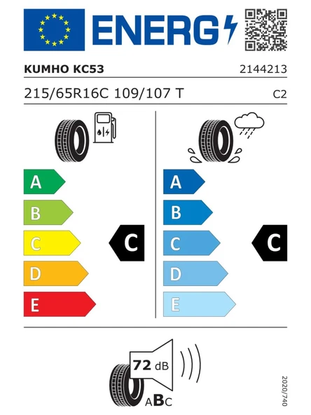 KUMHO 215/65R16C 109/107T KC53 8PR 2025 ÜRETİM YAZ LASTİĞİ - Resim 2