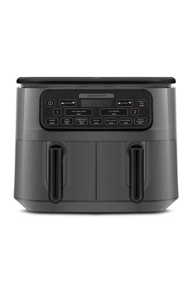 Air Pro Cook Duo Tandır XXXL 8 Litre Airfryer Fritöz Space Gray Black 8 Kişilik - 2