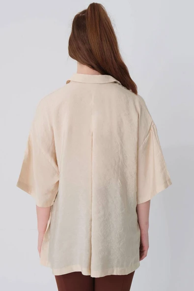 Addax Tek Cepli Oversize Gömlek G8129-y4 - Resim 4