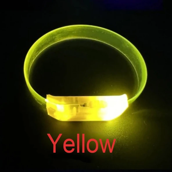 Periboia 3 Modlu Pilli LED Işıklı Esnek Parti Bilekliği Sarı - 3