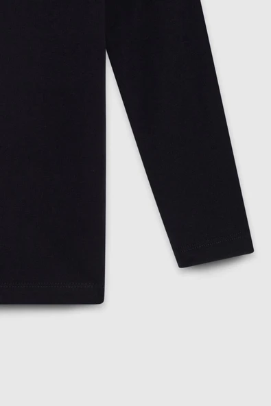 United Colors of Benetton Erkek Çocuk BNT-B23339 Uzun Kol Tshirt Siyah - Resim 4