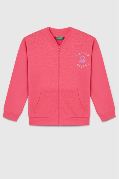 United Colors of Benetton Kız Çocuk BNT-G23334 Sweatshirt Pembe ürün görseli