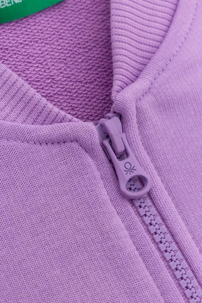 United Colors of Benetton Kız Çocuk BNT-G23334 Sweatshirt Lila - Resim 4
