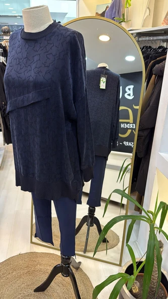 Nuss Lacivert 3003 İpek Tunik - Resim 6