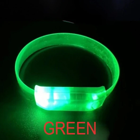 Periboia 3 Modlu Pilli LED Işıklı Esnek Parti Bilekliği Yeşil - 3