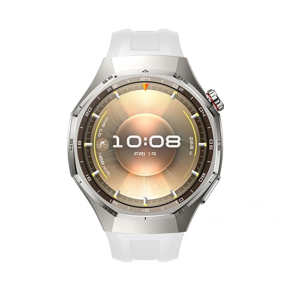 Huawei Watch GT6 Pro 46mm İle Tam Uyumlu Kordon Metal Tokalı Yumuşak Silikon Kordon Kayış  Beyaz - Resim 3