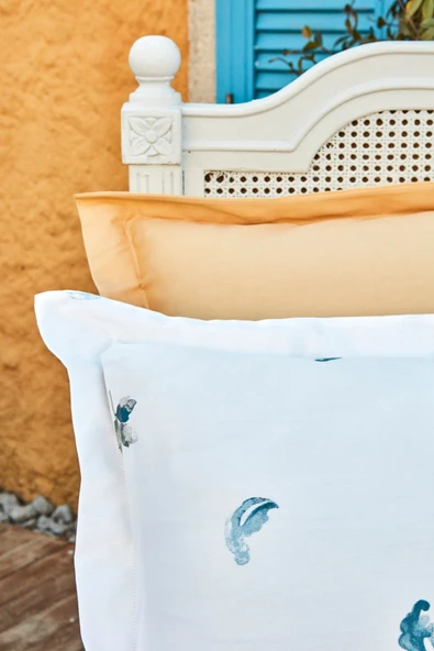 Sevilla Saten Çift Kişilik Nevresim Takımı Mavi - Resim 8