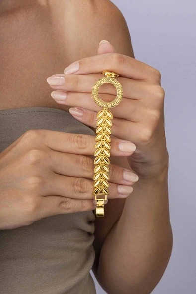 Gümüş Pazarım Yarım Altın Koymak İçin Kelebek Motifli Altın Kaplama Çelik Kadın Bileklik - Resim 2