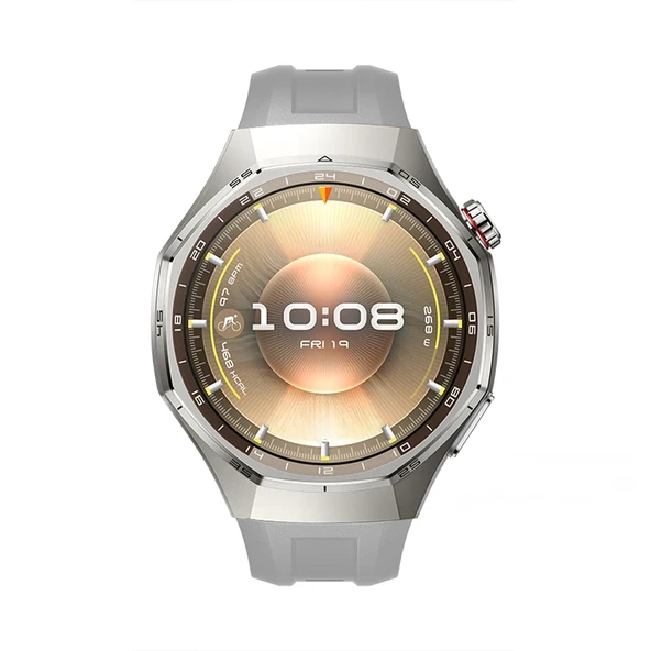 Huawei Watch GT6 Pro 46mm İle Tam Uyumlu Kordon Metal Tokalı Yumuşak Silikon Kordon Kayış  Gri - Resim 3