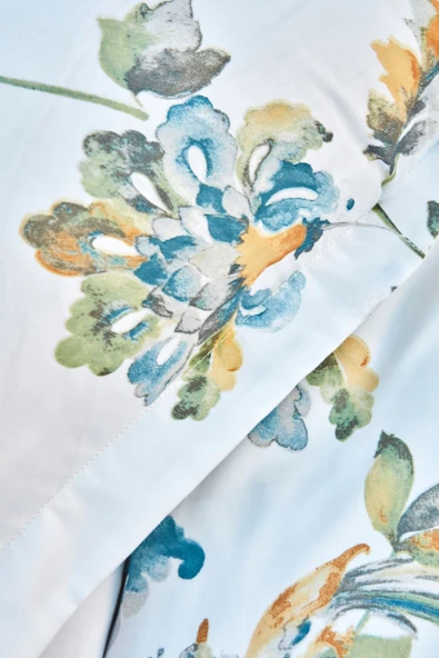 Sevilla Saten Çift Kişilik Nevresim Takımı Mavi - Resim 6