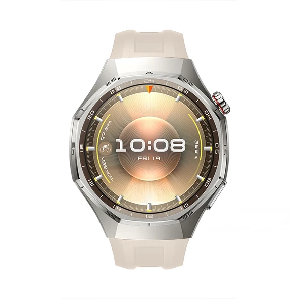 Huawei Watch GT6 Pro 46mm İle Tam Uyumlu Kordon Metal Tokalı Yumuşak Silikon Kordon Kayış  Starlight - Resim 3