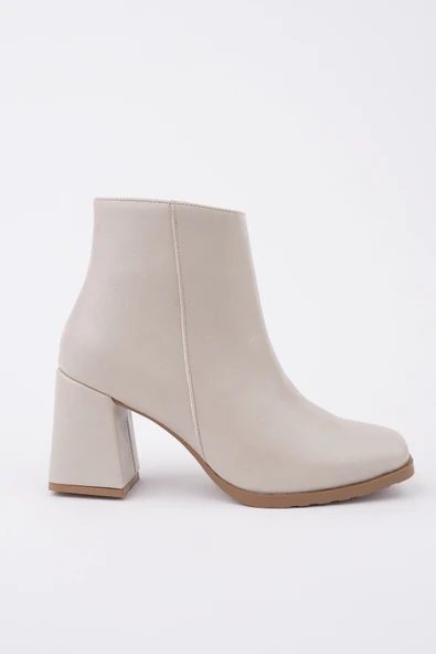 Muggo DİVİNA Küt Burun Kalın Topuklu Fermuarlı Kadın Bot - Resim 12