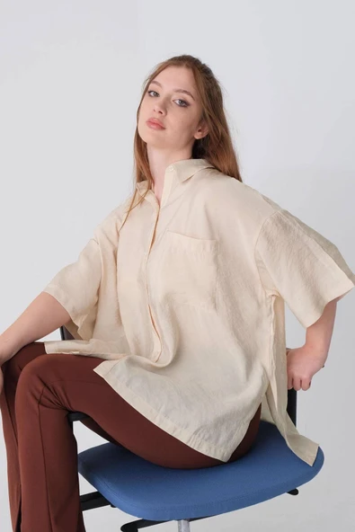 Addax Tek Cepli Oversize Gömlek G8129-y4 ürün görseli