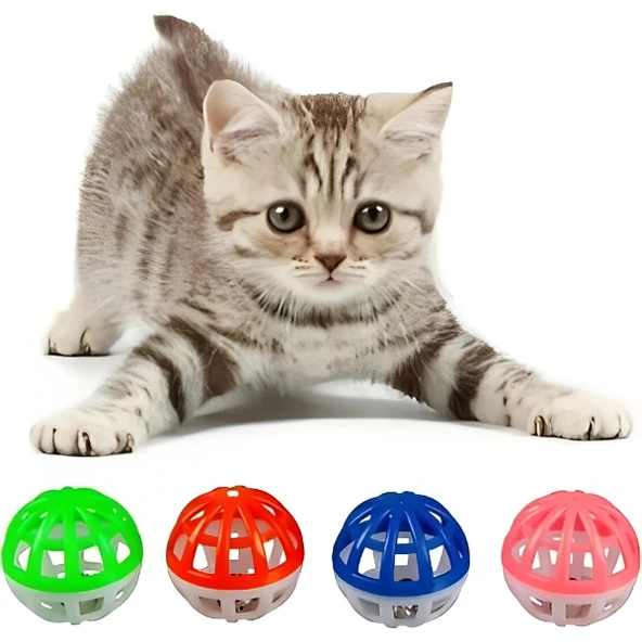 Periboia 4'lü Çıngıraklı Top Kedi Oyuncağı - 2