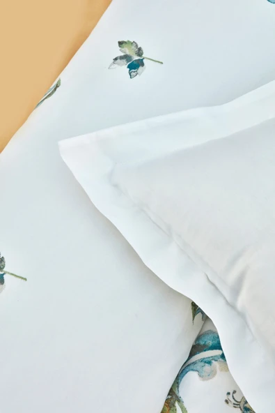 Sevilla Saten Çift Kişilik Nevresim Takımı Mavi - Resim 7