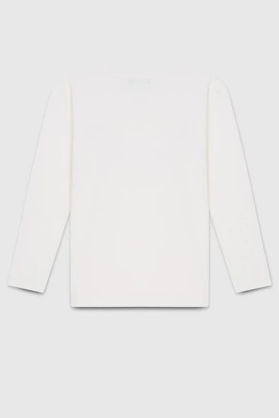 United Colors of Benetton Erkek Çocuk BNT-B23339 Uzun Kol Tshirt Ekru - Resim 2