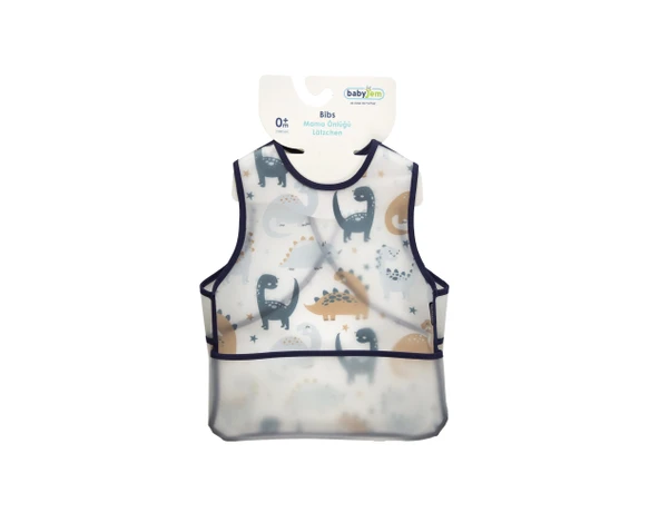 Babyjem Leke Tutmaz Giymeli Dinozor Önlük - Resim 3