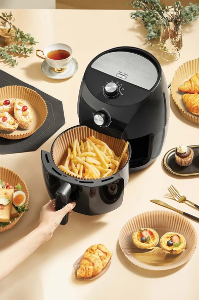 Airfryer Pişirme Kağıdı Yuvarlak 20cm 50 + 5 Adet (5 Adet Hediye) - Resim 3