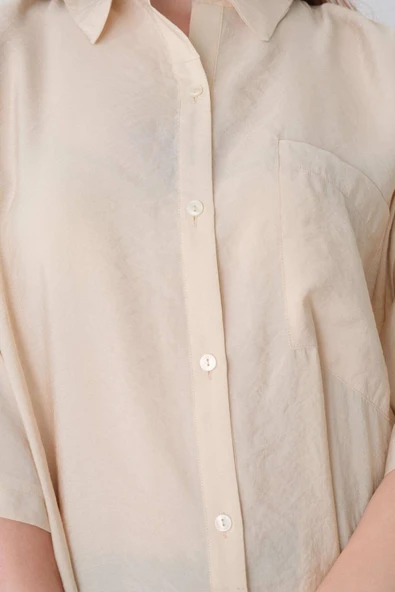 Addax Tek Cepli Oversize Gömlek G8129-y4 - Resim 3